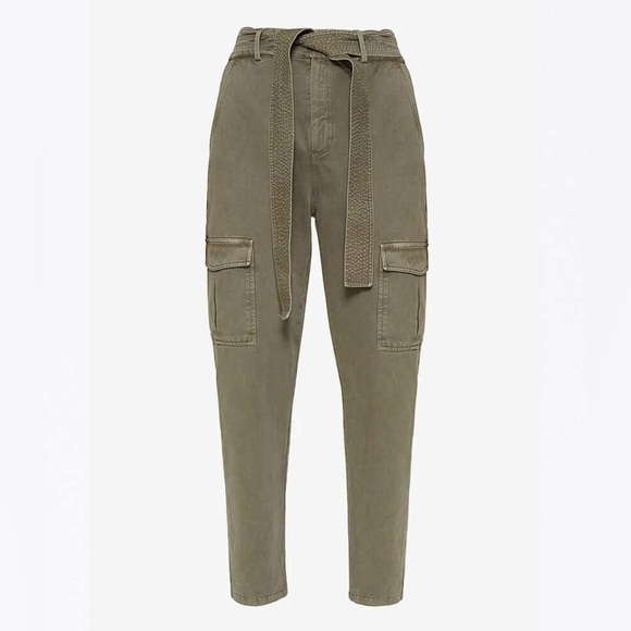 Anine Bing Kennedy Cargo Pants In Washed Khaki Green Size 29 - Picture 6 of 13
